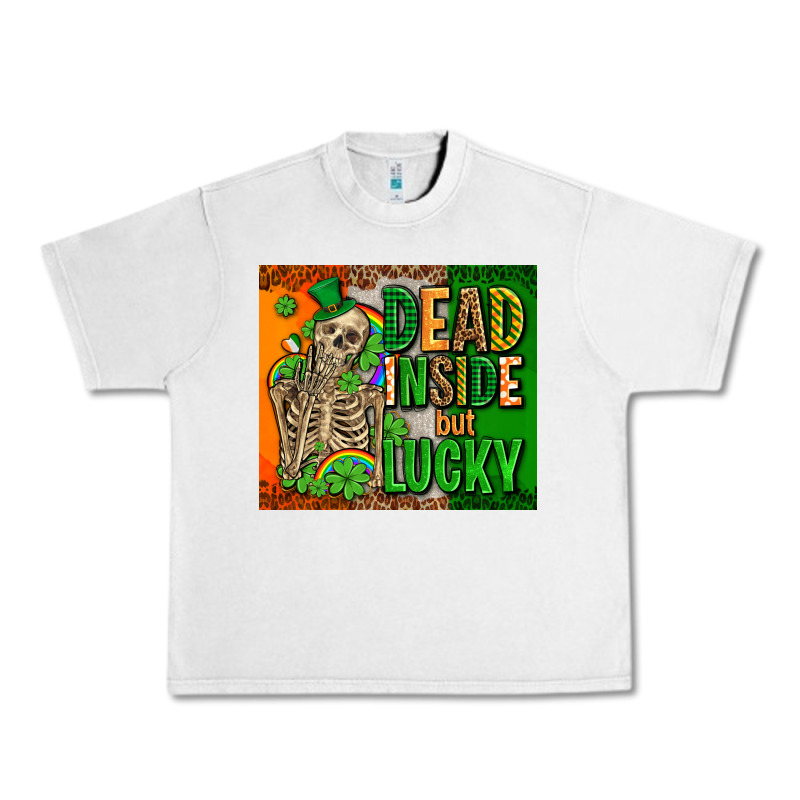Irish Flag With Shamrocks  Dead Inside But Lucky Urban Heavy Tee by AdoDesignShop | Teevron