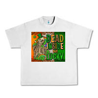 Lunar Rock irish flag with shamrocks  dead inside but lucky Urban Heavy Tee - AdoDesignShop