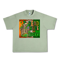 Oil Green irish flag with shamrocks  dead inside but lucky Urban Heavy Tee - AdoDesignShop