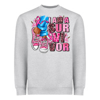 Heather Grey i am a survivor Heavyweight Sweatshirt - AdoDesignShop