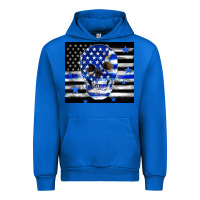 Cobalt police flag patriotic skull Urban Hoodie - TumblerDesignByShophia