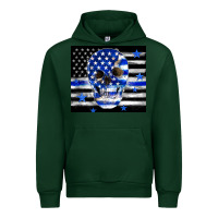 Forest Green police flag patriotic skull Urban Hoodie - TumblerDesignByShophia