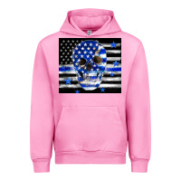 Fuchsia Pink police flag patriotic skull Urban Hoodie - TumblerDesignByShophia