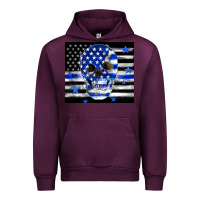 Mauve Wine police flag patriotic skull Urban Hoodie - TumblerDesignByShophia