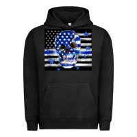 Pigment Black police flag patriotic skull Urban Hoodie - TumblerDesignByShophia