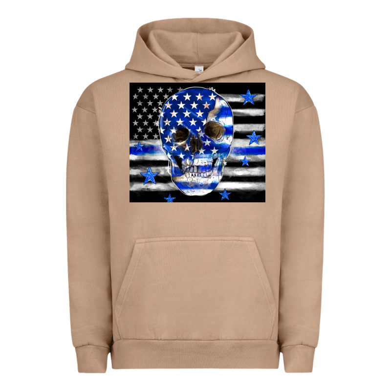 Police Flag Patriotic Skull Urban Hoodie by TumblerDesignByShophia | Teevron