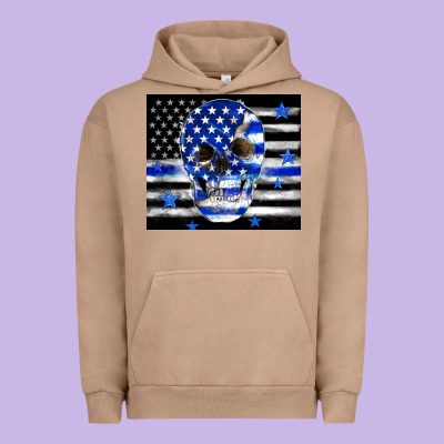 Police Flag Patriotic Skull Urban Hoodie Designed By Tumblerdesignbyshophia