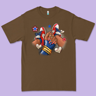 Premium Tee Baseball afro girl sneakers