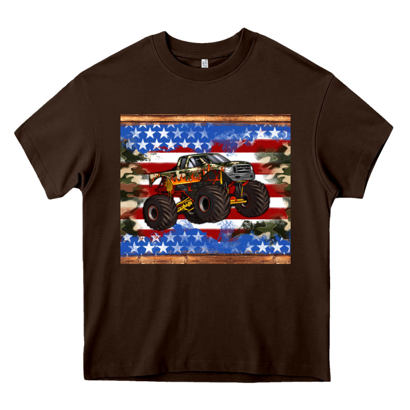 Monster Truck American Flag Tumbler Heavy Core Tee by Artiststas | Teevron