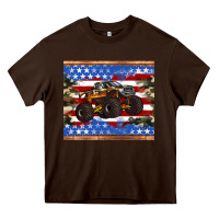 Chocolate Brown monster truck american flag tumbler Heavy Core Tee - Artiststas