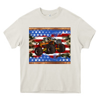 Cream monster truck american flag tumbler Heavy Core Tee - Artiststas