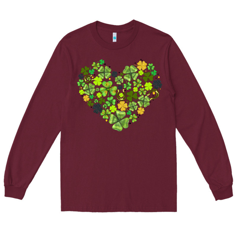 Heart Shaped Clover Long Sleeve Tee by AdoDesignShop | Teevron