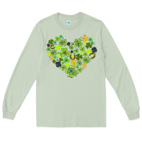 Matcha heart shaped clover Long Sleeve Tee - AdoDesignShop