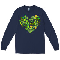 Navy heart shaped clover Long Sleeve Tee - AdoDesignShop