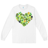 White heart shaped clover Long Sleeve Tee - AdoDesignShop