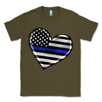Army Green american thin blue line flag Classic Tee - Artiststas