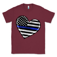 Burgundy american thin blue line flag Classic Tee - Artiststas