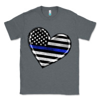 Charcoal Heather american thin blue line flag Classic Tee - Artiststas