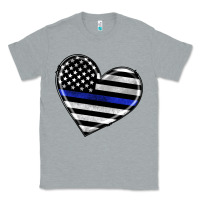 Heather Grey american thin blue line flag Classic Tee - Artiststas