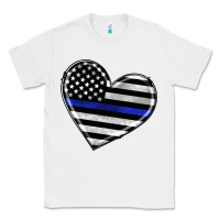 White american thin blue line flag Classic Tee - Artiststas
