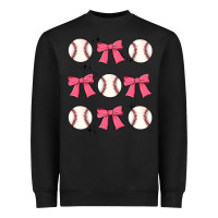 Black baseball coquette bow Heavyweight Sweatshirt - JahusDesignShop
