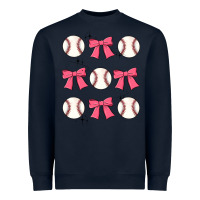 Navy baseball coquette bow Heavyweight Sweatshirt - JahusDesignShop