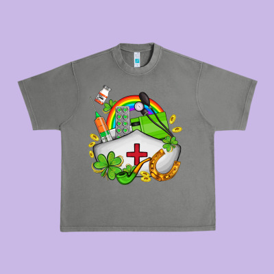 Nurse  St Patricks Urban Heavy Tee Designed By Adodesignshop