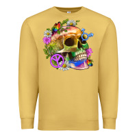 Antique Gold Pride Skull And Transgender Symbol With Peace Premium Sweatshirt - BundleAndBundleShop