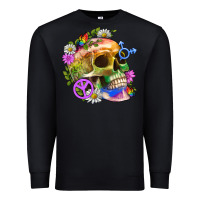 Black Pride Skull And Transgender Symbol With Peace Premium Sweatshirt - BundleAndBundleShop