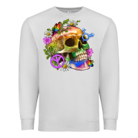 Dove Grey Pride Skull And Transgender Symbol With Peace Premium Sweatshirt - BundleAndBundleShop