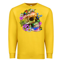 Lemon Pride Skull And Transgender Symbol With Peace Premium Sweatshirt - BundleAndBundleShop