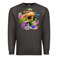 Smoke Pride Skull And Transgender Symbol With Peace Premium Sweatshirt - BundleAndBundleShop