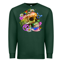 Sports Green Pride Skull And Transgender Symbol With Peace Premium Sweatshirt - BundleAndBundleShop