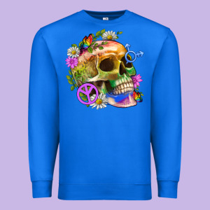 Pride Skull And Transgender Symbol With Peace Premium Sweatshirt Designed By Bundleandbundleshop