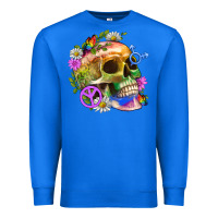 True Royal Pride Skull And Transgender Symbol With Peace Premium Sweatshirt - BundleAndBundleShop