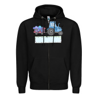 Black easter tractor boy Zipper Hoodie - MaliasSmallBusiness