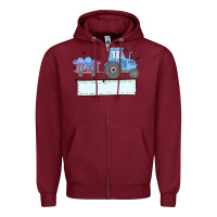 Burgundy easter tractor boy Zipper Hoodie - MaliasSmallBusiness
