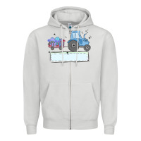 Dove Grey easter tractor boy Zipper Hoodie - MaliasSmallBusiness