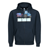 Navy easter tractor boy Zipper Hoodie - MaliasSmallBusiness