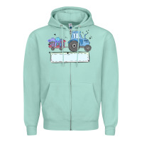 Seafoam easter tractor boy Zipper Hoodie - MaliasSmallBusiness
