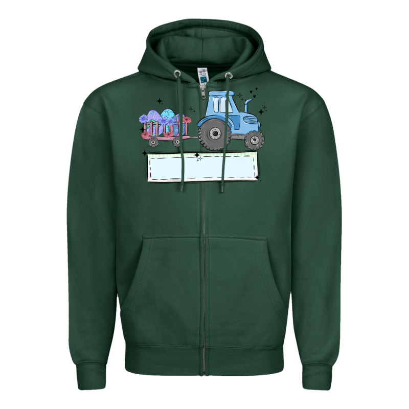 Easter Tractor Boy Zipper Hoodie by MaliasSmallBusiness | Teevron