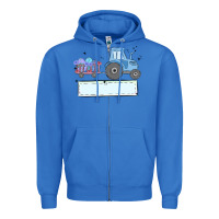 True Royal easter tractor boy Zipper Hoodie - MaliasSmallBusiness