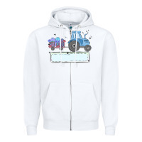 White easter tractor boy Zipper Hoodie - MaliasSmallBusiness