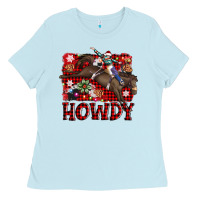 Baby Blue rodeo christmas howdy Ladies Tee - AdoDesignShop