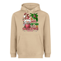 Mushroom Pink Christmas hot cocoa and christmas movies Heavyweight Hoodie - NancyCooperArtShop