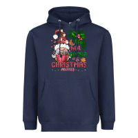 Navy Pink Christmas hot cocoa and christmas movies Heavyweight Hoodie - NancyCooperArtShop