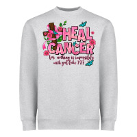 Heather Grey heal cancer Heavyweight Sweatshirt - AdoDesignShop