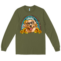 Army Green golden retriever rainbow Long Sleeve Tee - Artiststas