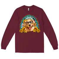 Burgundy golden retriever rainbow Long Sleeve Tee - Artiststas