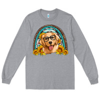 Heather Grey golden retriever rainbow Long Sleeve Tee - Artiststas